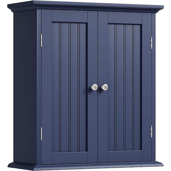 21.1 in. W x 24 in. H Wood Rectangular Navy Blue Wall Mount Medicine Cabinet without Mirror