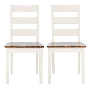 Silio White/Light Brown Ladder Back Dining Chair (Set of 2)
