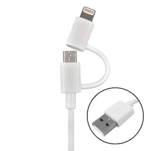 3 ft. Micro USB Cable with Lightning 8-Pin Adapter, White
