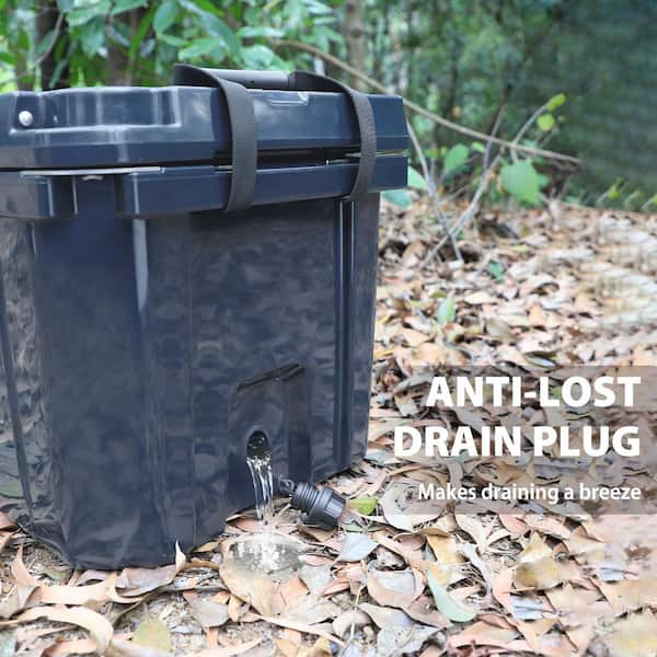 Denjol Dark Blue 60 qt. Portable Chest Cooler with Cup Holders