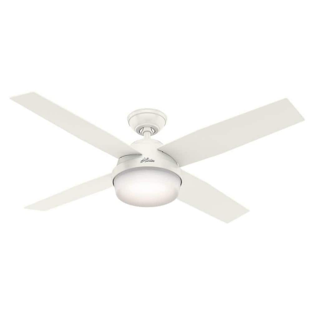 Hunter Dempsey 52 in. LED Indoor/Outdoor Fresh White Ceiling Fan with ...