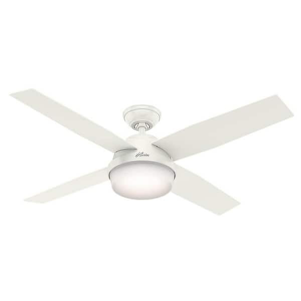 Hunter Dempsey 52 in. LED Indoor/Outdoor Fresh White Ceiling Fan with Light Kit and Remote