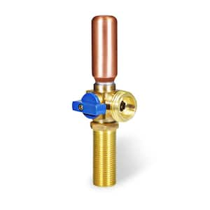 1/2 in. SWT/MIP x 3/4 in. MHT Brass Washing Machine Replacement Valve with Hammer Arrestor Blue- for Cold Water Supply