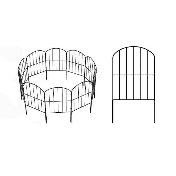 24 in. Metal Garden Fence 10 Panels Rustproof Wire Border Animal Barrier Flower Bed