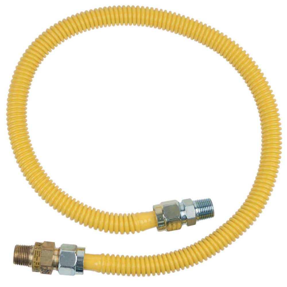 1/2 in. OD BrassCraft 1/2 in w/Safet Gas Connector MIP x 1/2 in MIP x 36 in 