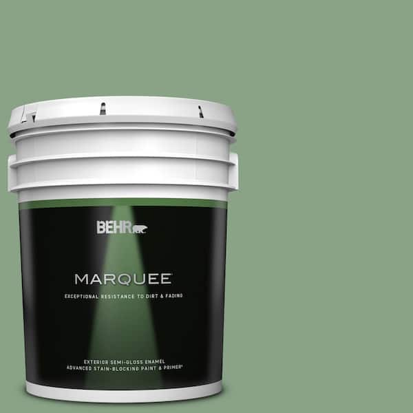 BEHR MARQUEE 5 gal. #S400-5 Gallery Green Semi-Gloss Enamel Exterior Paint & Primer