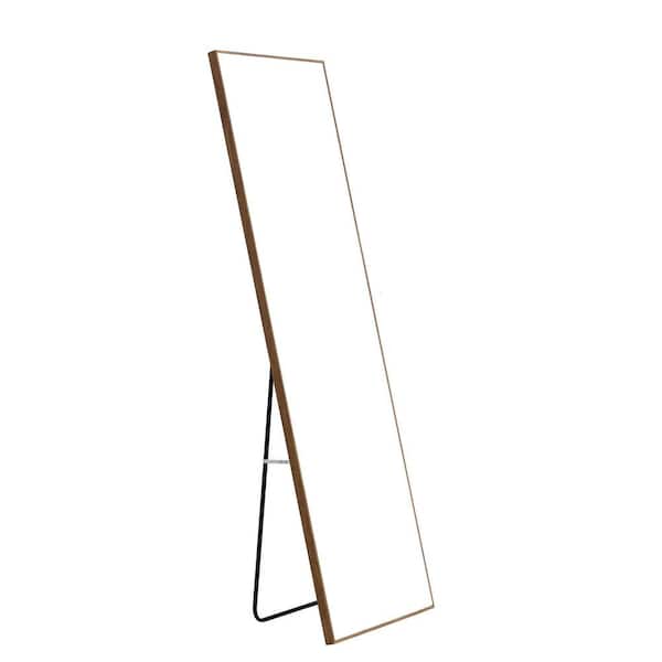 Unbranded Brown 23 in. W x 65 in. H Rectangle Solid Wood Full Length Mirror, Floor Mirror, Vanity Mirror