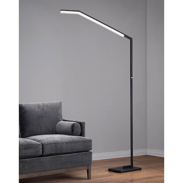 HOMEGLAM Transit 78 in. H Linear Dimmable LED Floor Lamp, - Black HG2711-BK - The Home Depot