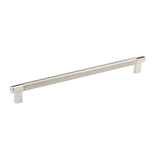 Amerock Esquire 12-5/8 in. (320mm) Modern Polished Nickel/Stainless Steel Bar Cabinet Pull