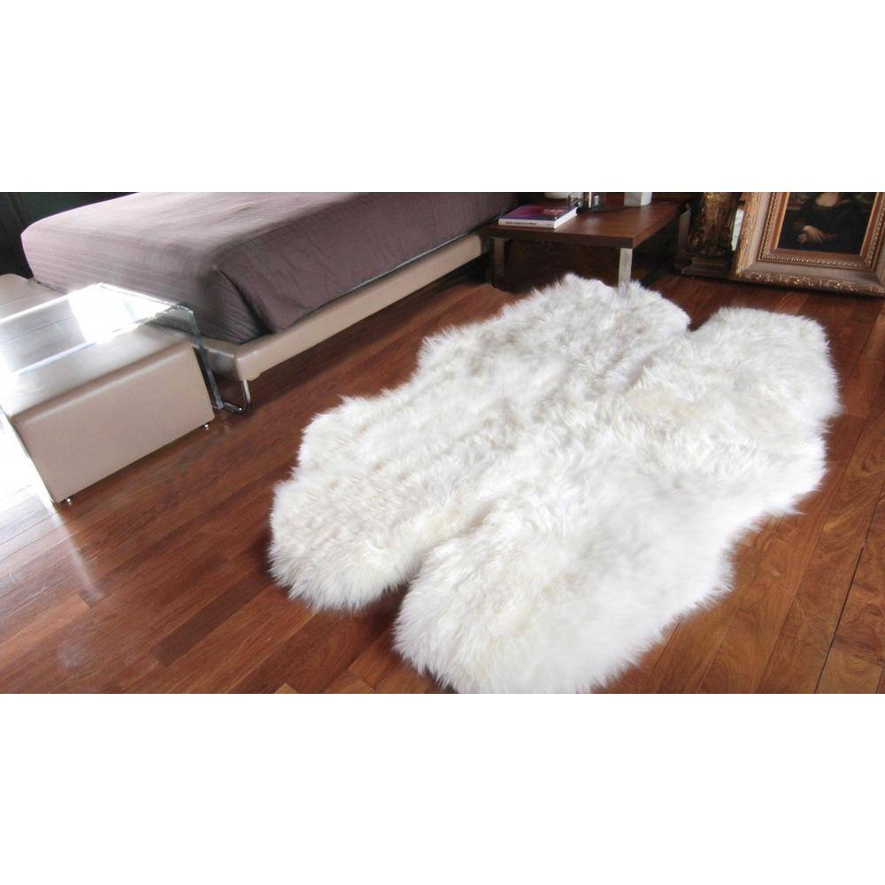 Luxurious Handmade Blue Sheepskin 48" x 72" Area Rug