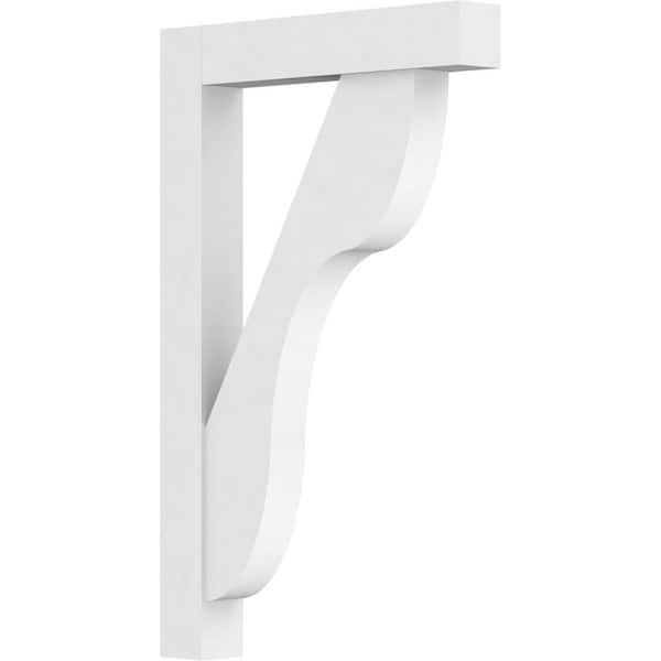 Ekena Millwork Standard Carmel 3 in. W x 32 in. H x 24 in. D Signature Urethane Polyurethane Bracket With Block Ends