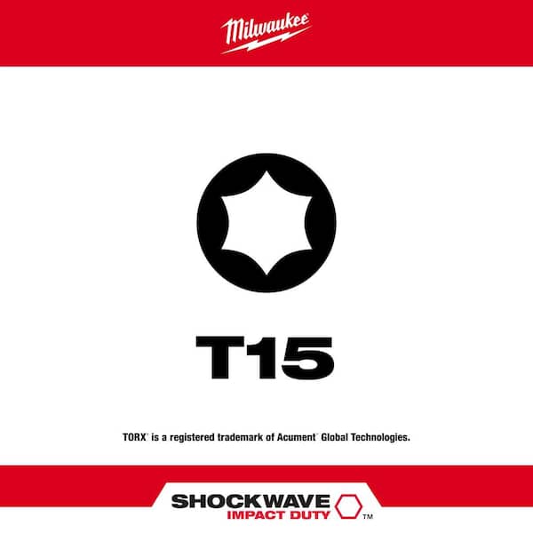 SHOCKWAVE Impact Duty 2 in. T15 Torx Alloy Steel Screw Driver Bit (5-Pack)