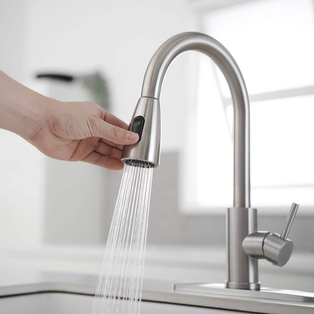 Brushed Nickel Single Handle Pull-Out Spray Kitchen Faucet