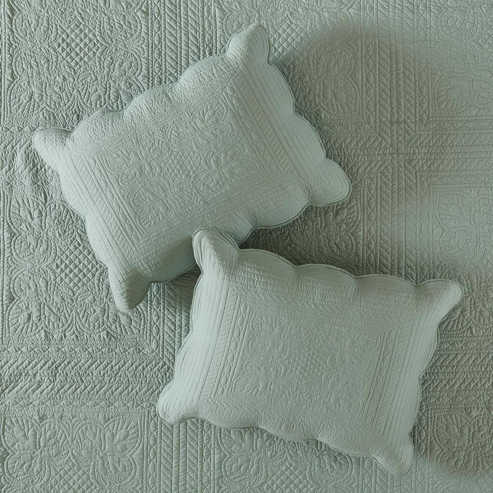 Seafoam Green Microfiber Reversible Full/Queen Quilt Set