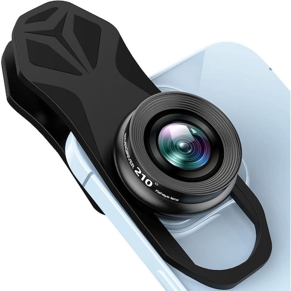 210° Fisheye Lens Professional Cell Phone Camera Lens for iPhone Samsung Pixel BlackBerry iPad Notebook