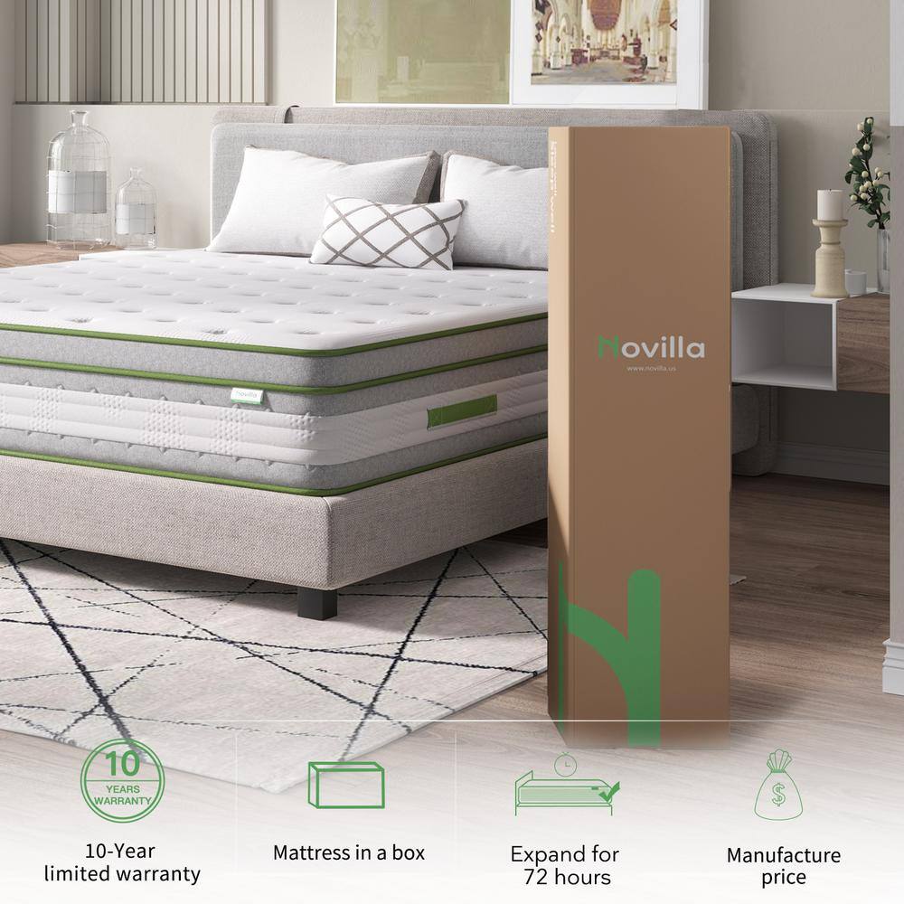 12 in. Medium Hybrid Memory Foam and Innerspring Mattress Tight Top Full Size Mattress - thumbnail 7