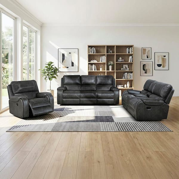 Lazzara Logansport 87 in. W Pillow Top Arm Faux Leather Rectangle