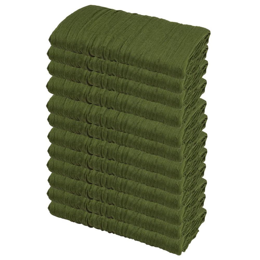 35 in. W x 120 in. L Grass Green Solid Boho Gauze Polyester Cheesecloth Tab