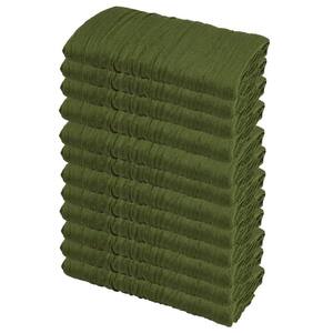 35 in. W x 120 in. L Grass Green Solid Boho Gauze Polyester Cheesecloth Table Runner for Wedding and Party (Set of 12)