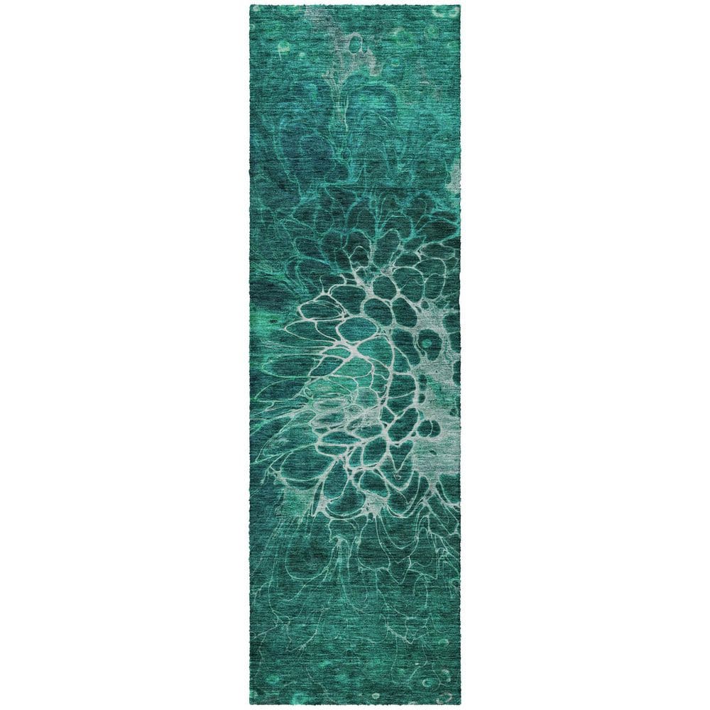 Dream Shag Premium Machine Washable Abstract ADS652 Teal 2 ft. x 7 ft. Runner Rug price history on PriceWatchPro