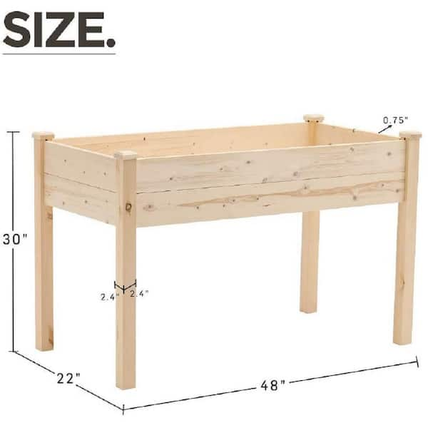 Wooden Four-Cube Self-Contained Raised Bed Garden Planter