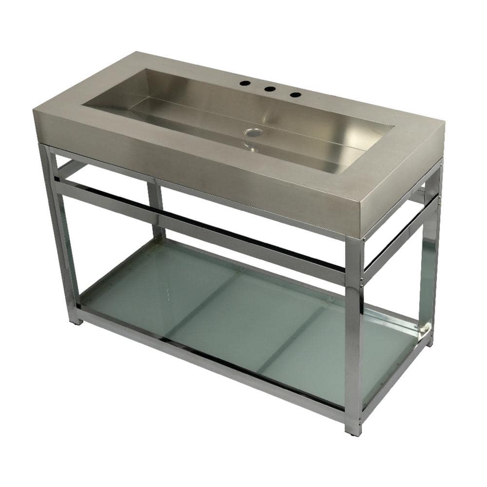 Kingston Brass 49 in. W Bath Vanity in Chrome with Stainless Steel