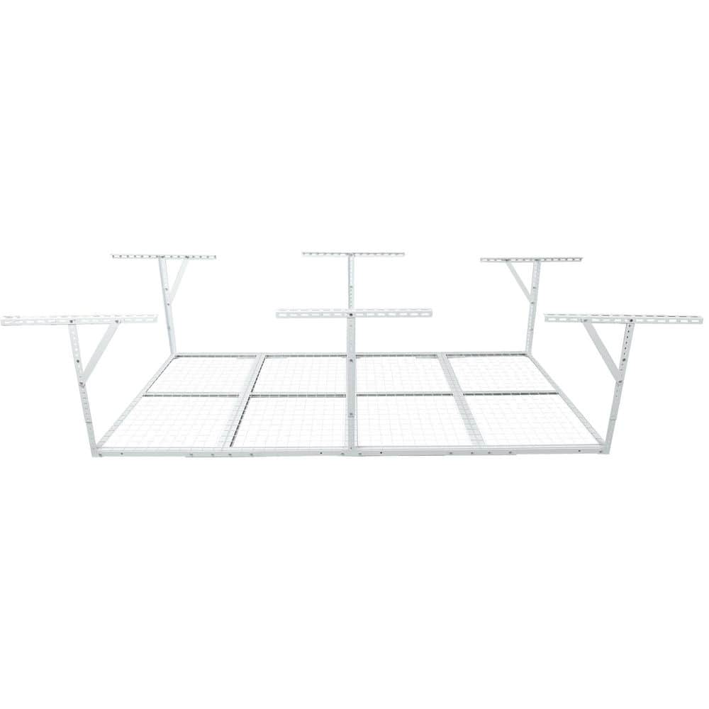96 in. W x 38.6 in. H x 36 in. D White Adjustable Metal Heavy Duty Overhead Garage Ceiling Mounted Storage Rack price history on PriceWatchPro