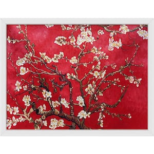 Branches of an Almond Tree in Blossom by Vincent Van Gogh Galerie White Framed Nature Painting Art Print 34 in. x 44 in.