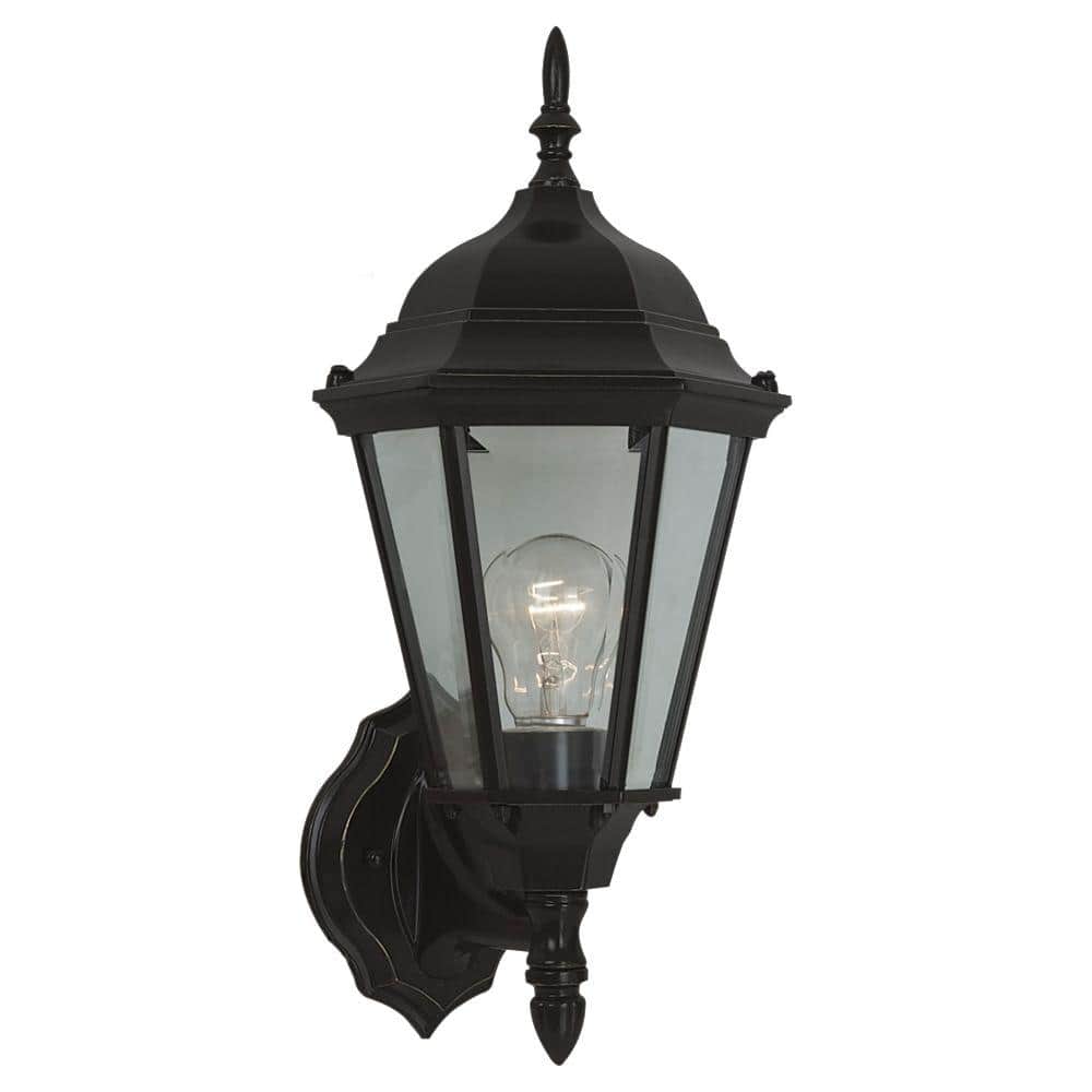 Antique Bronze Outdoor Wall Lantern with Clear Beveled Glass