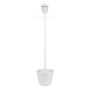 Kenwick 1-Light Outdoor White Integrated LED Lamp Post and Planter