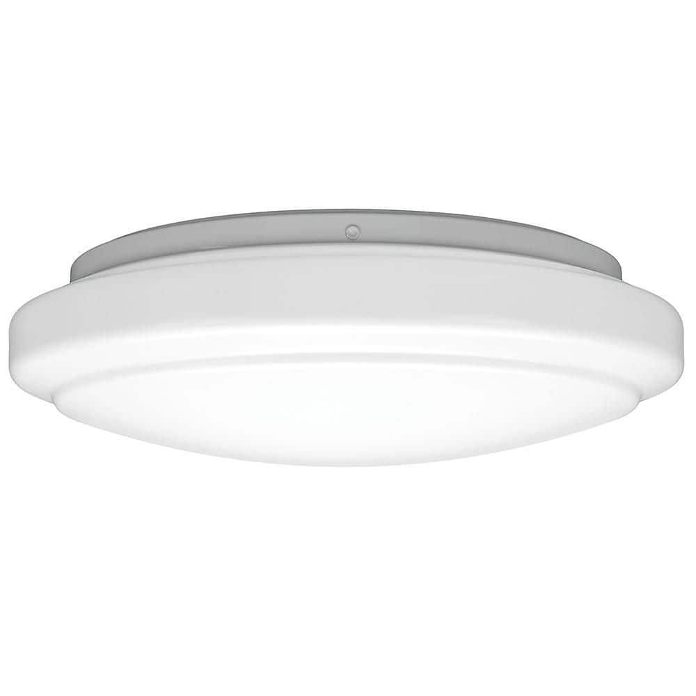 Crystal Bright 12" White Round LED Flush Mount Light, 1000 Lumens