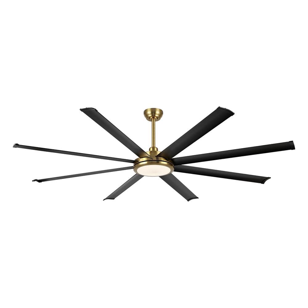 64 in. LED Indoor Black and Gold Ceiling Fan with Remote price history on PriceWatchPro