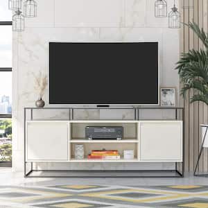 Ameriwood Home Creedmore Modern Media Console TV Stand for TVs up to 54 in., Plaster