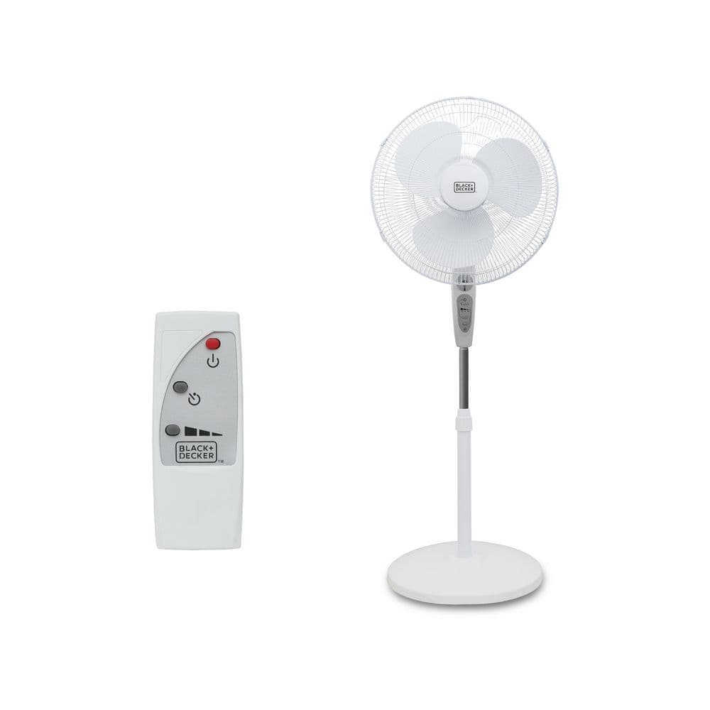 "18"" Standing Oscillating Pedestal Fan with Remote, 90-Degree Oscillation, 3 Speed Settings, 30-Degree Tilt, White" price history on PriceWatchPro
