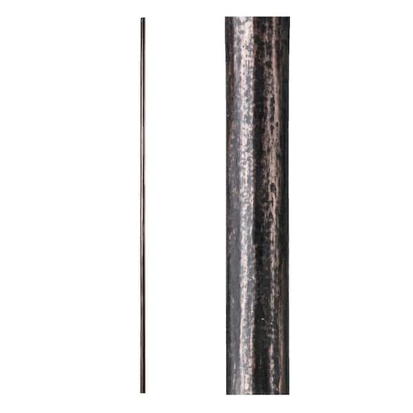 HOUSE OF FORGINGS Oil Rubbed Bronze 3.1.1 Round Hammered Plain Solid 0.6 in. x 44 in. Iron Baluster for Staircase Remodel