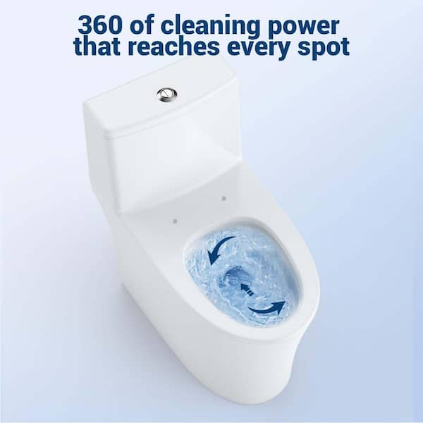 Garvee 15 in. 1-piece 3L/4. 8L Dual Flush V‑Shape PP Seat Toilet