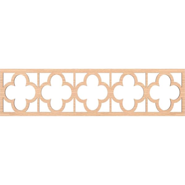 Ekena Millwork Woodall Fretwork 0.25 in. D x 47 in. W x 12 in. L Red Oak Wood Panel Moulding