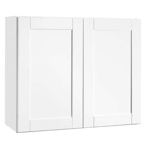 Shaker 36 in. W x 12 in. D x 30 in. H Assembled Wall Kitchen Cabinet in Satin White
