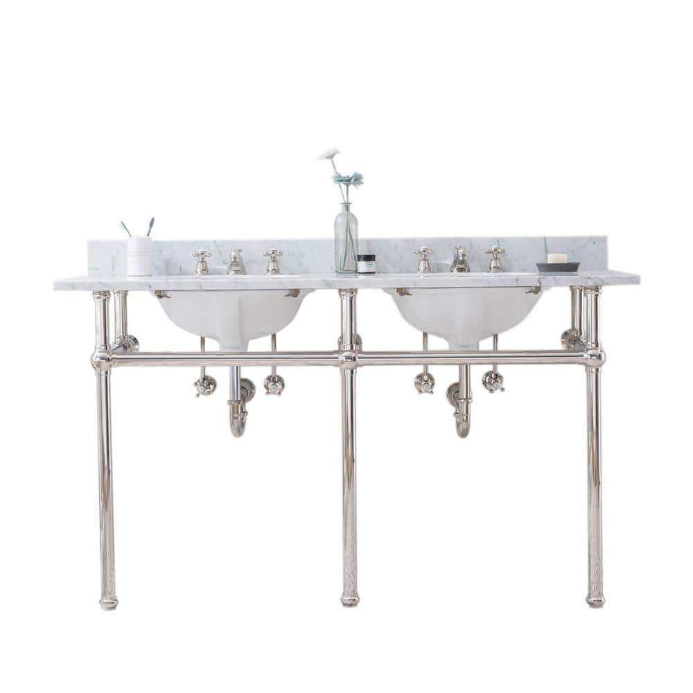 Embassy 60'' Double Sink Console with Marble Top