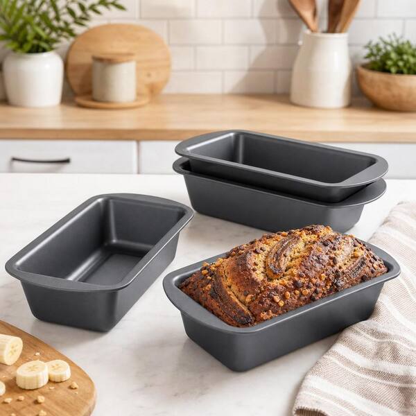Numhew 3-Pack 10.0 x 5.3 in. Loaf Pan Set, With Wide Grips