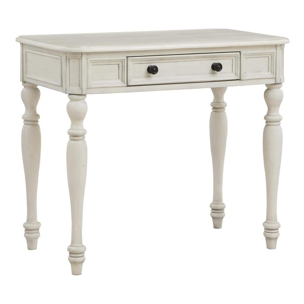 Antique White Medium Wood 36" Writing Desk with Drawer