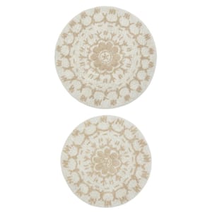 The Company Store Tufted Floral Stem 24 in. x 40 in. White Multi Bath Rug
