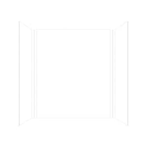 Expressions 32 in. x 60 in. x 72 in. 3-Piece Easy Up Adhesive Alcove Shower Wall Surround in White