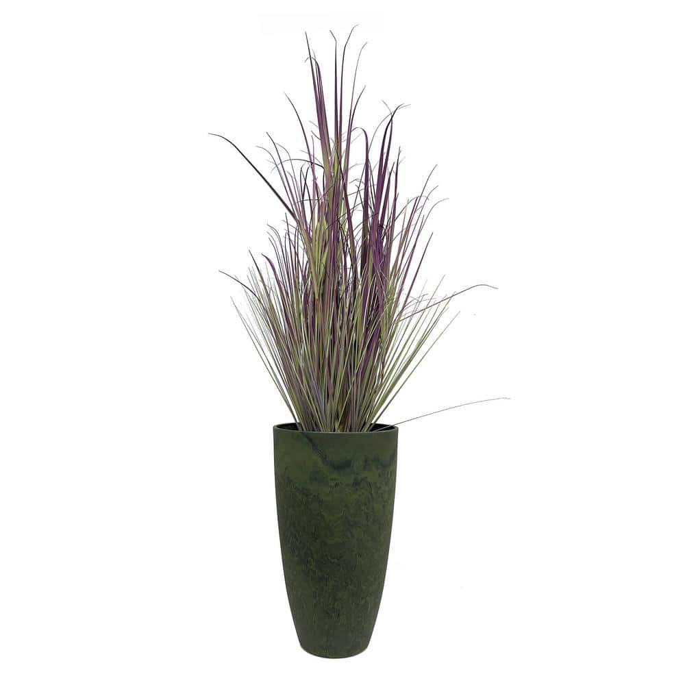 20" Green Composite Stone and Resin Outdoor Planter