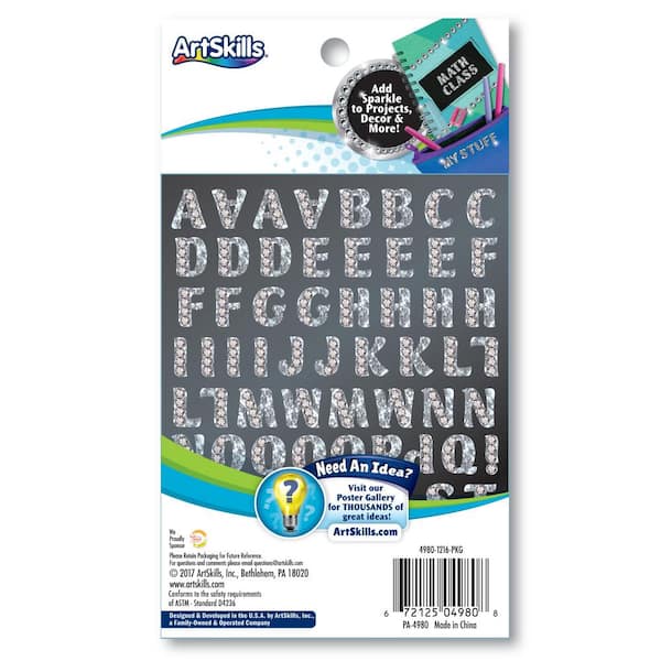 ArtSkills Mini Silver Letter Gem Stickers - Shop Craft Basics at H-E-B