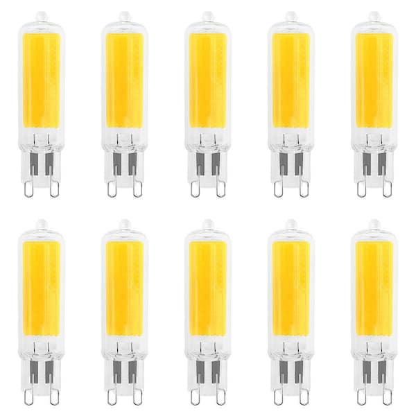 LUXRITE 50-Watt T4 G9 Halogen Equivalent G9 LED Bulb Dimmable 4.5-Watt 3000K 450 Lumens Glass G9 Bi Pin Base (10-Pack)