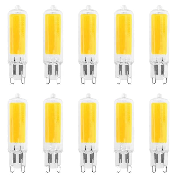 LUXRITE 50-Watt T4 G9 Halogen Equivalent G9 LED Bulb Dimmable 4.5-Watt 3000K 450 Lumens Glass G9 Bi Pin Base (10-Pack)