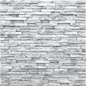 Stone 3/4 in. x 2 ft. x 2 ft. Plain White Seamless Foam Glue-Up 3D Wall Panels (12-Pack) 48 sq. ft./case