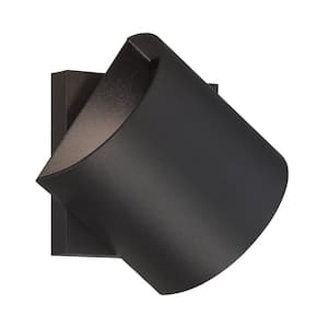 Revolve 2-Light Sand Black LED Outdoor Contemporary Light Sconce