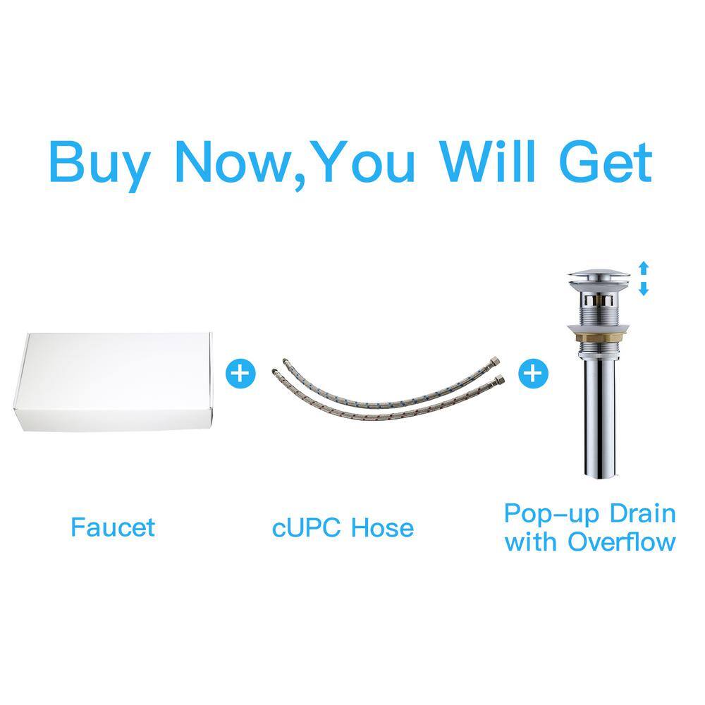 Polished Chrome Waterfall Single-Handle Bathroom Faucet with Pop-Up Drain
